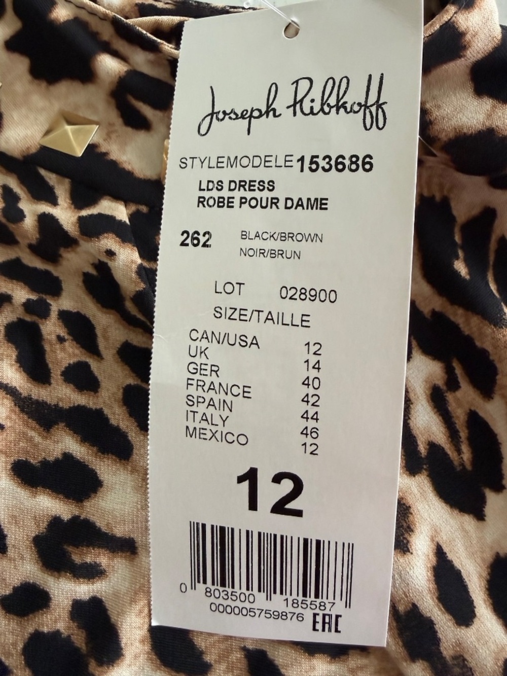 🐆✨ NWT Joseph Ribkoff Leopard Print Maxi Dress Size 12 ✨🐆 - Picture 5 of 9